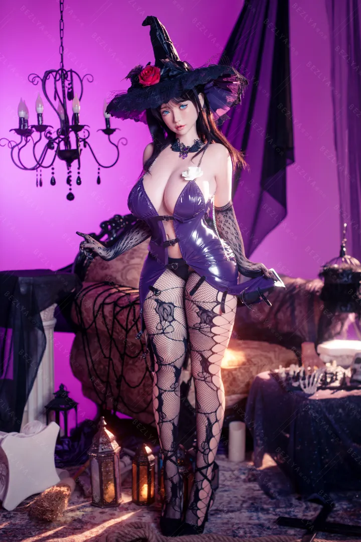 160cm (5ft3) G罩杯 輕量化 矽膠 性愛娃娃, 活動下巴 头部 Mandragora